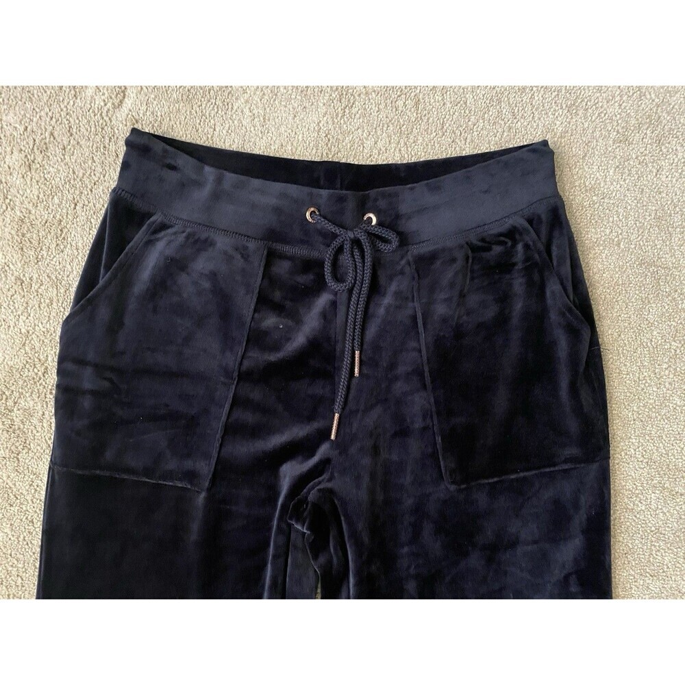 Green Tea High Rise Pants Black Y2K Velour Luxe Stretch Pants Women’s Size L - Picture 2 of 12